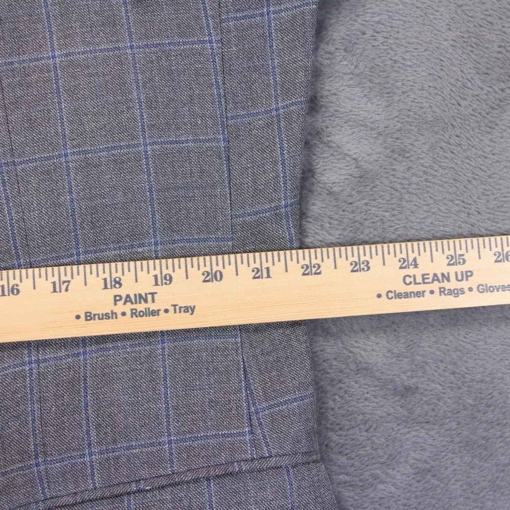 Hart Shaffner Marx Mens 44R Gray Check Windowpane‎ Sport Coat Blazer Jacket USA
